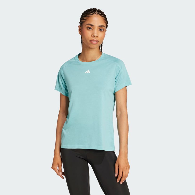 Tričko adidas Performance AEROREADY Train Essentials Minimal Branding Crewneck T-Shirt Tyrkysová | IX1016