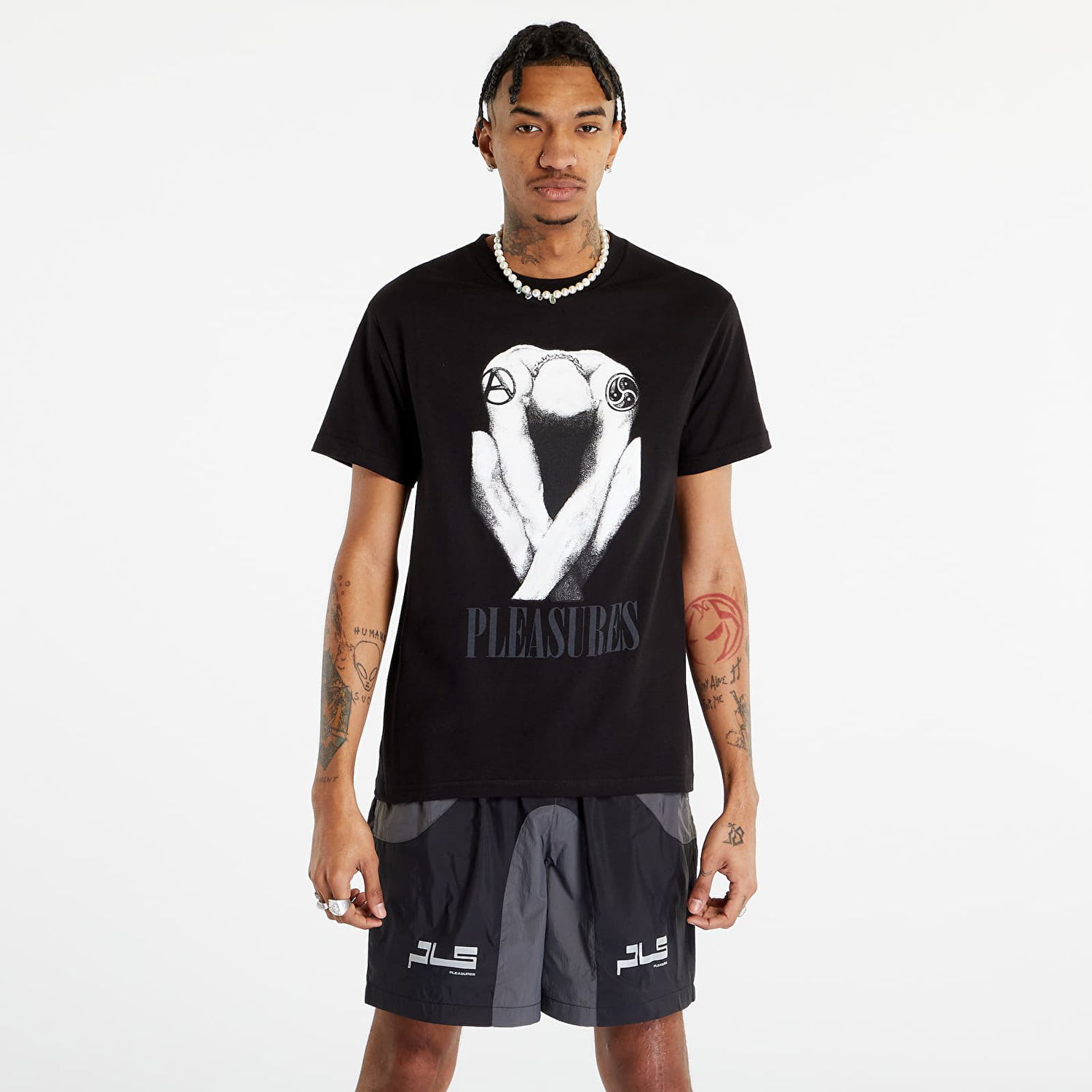 Tričko Pleasures Bended T-Shirt Čierna | P23SP067 BLACK, 0