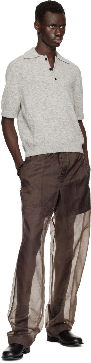 Sveter Dries Van Noten Dries Van Noten Alpaca Polo Šedá | 251-021200-1703, 3