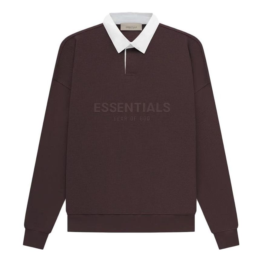 Polo tričko Fear of God Essentials Waffle Long Sleeve Polo Hnedá | FOG-SS23-054, 0
