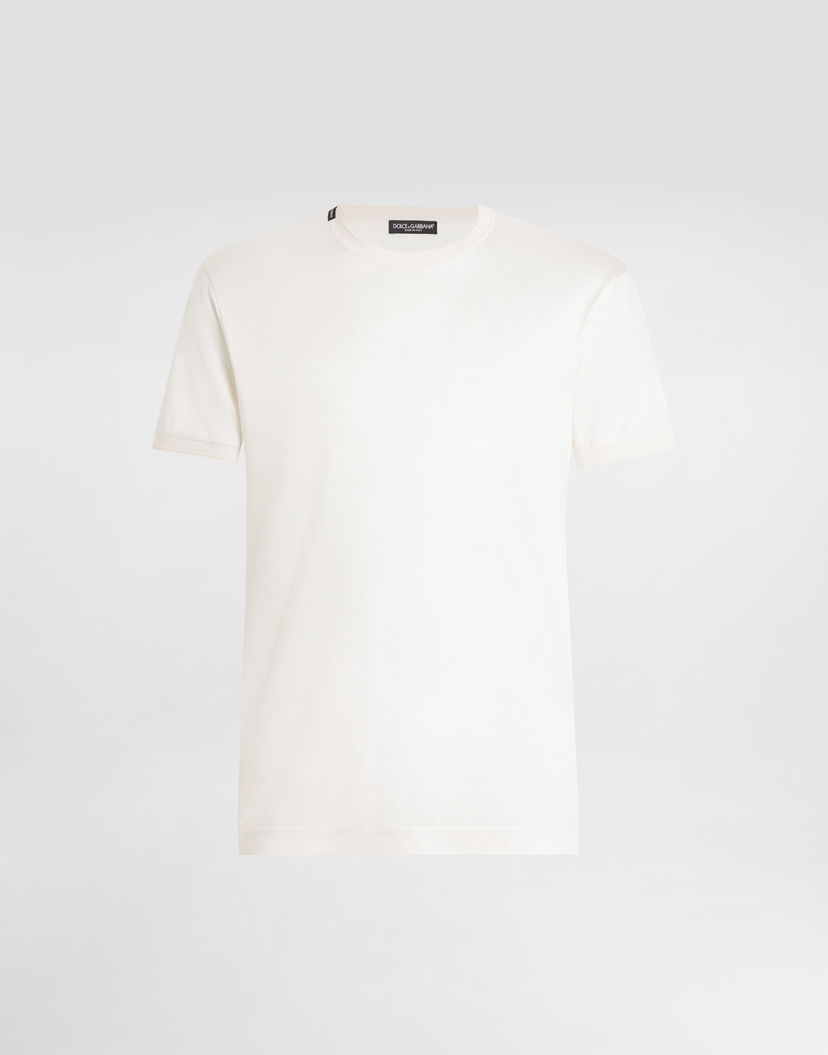 Tričko Dolce & Gabbana Dolce & Gabbana Silk Short-Sleeved T-Shirt Biela | G8ST1TFU75FW0111