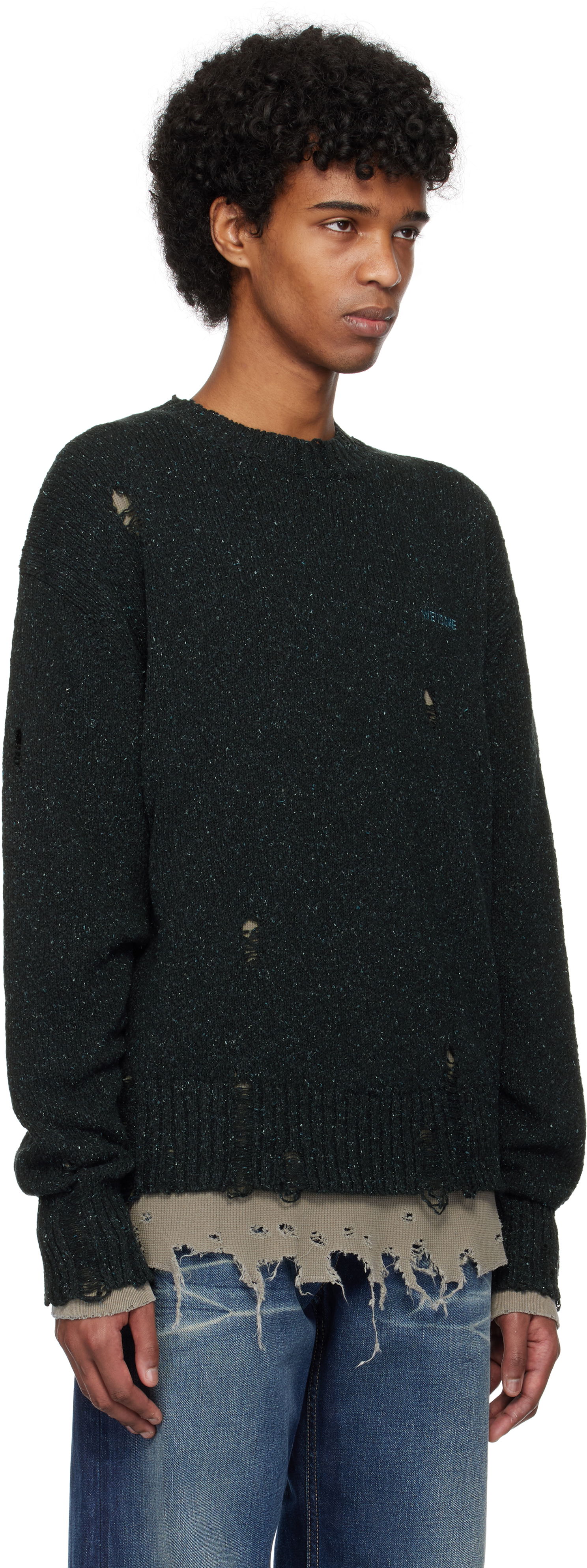 Sveter We11done We11done Grunge Knit Sweater Zelené | WD-KT0-25-621-U-NV, 1