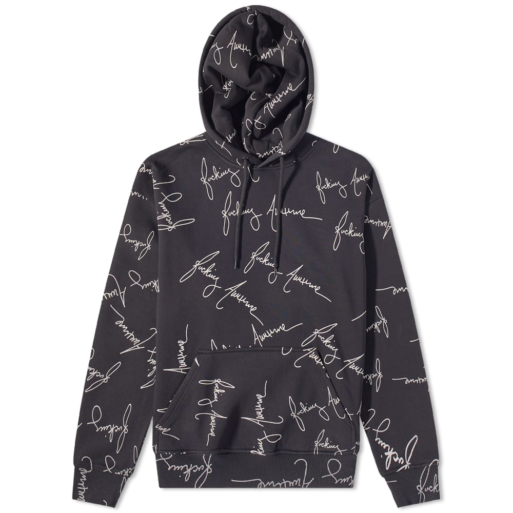 Mikina Fucking Awesome Cursive Hoody Čierna | FA1675-BLK, 0