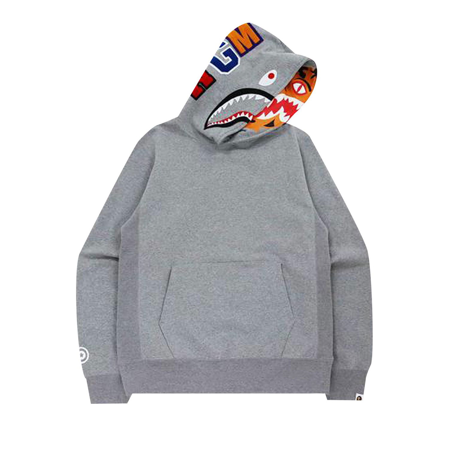 Mikina BAPE Shark x Tiger Pullover Hoodie Šedá | 1H80 114 005 GRAY, 1
