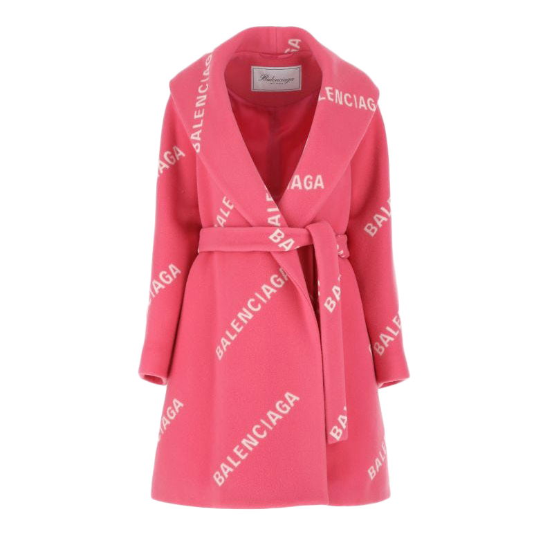 Kabáty Balenciaga Printed Wool Blend Coat Ružová | BCA121SWE01601RED, 0