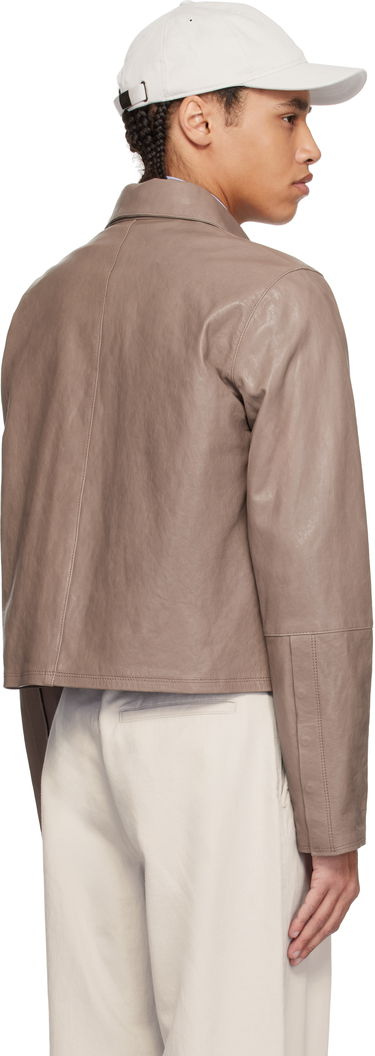 Bunda OUR LEGACY Our Legacy Auto Leather Cropped Shirt Jacket Hnedá | W2259A7, 2