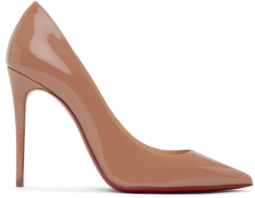 Šperky Christian Louboutin Christian Louboutin Kate 100 Patent Leather Pumps Béžová | 3191411