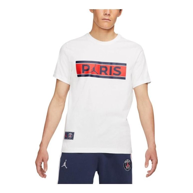 Tričko Jordan Paris Saint-Germain x Jordan Wordmark Short Sleeve T-Shirt Biela | DB6511-100, 0