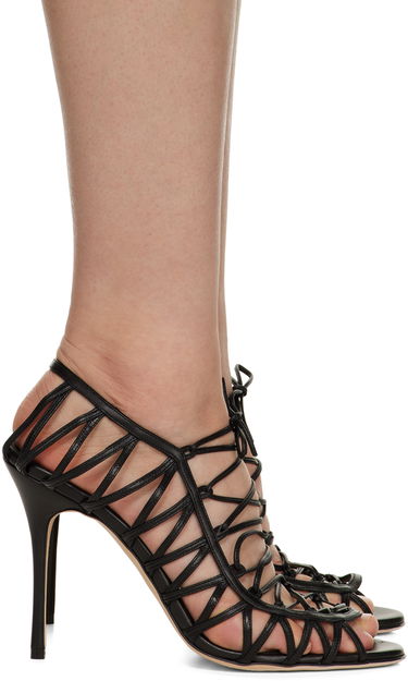 Starostlivosť o obuv Manolo Blahnik Manolo Blahnik Hamza Lace-Up Heeled Sandals Čierna | 123-2204, 0