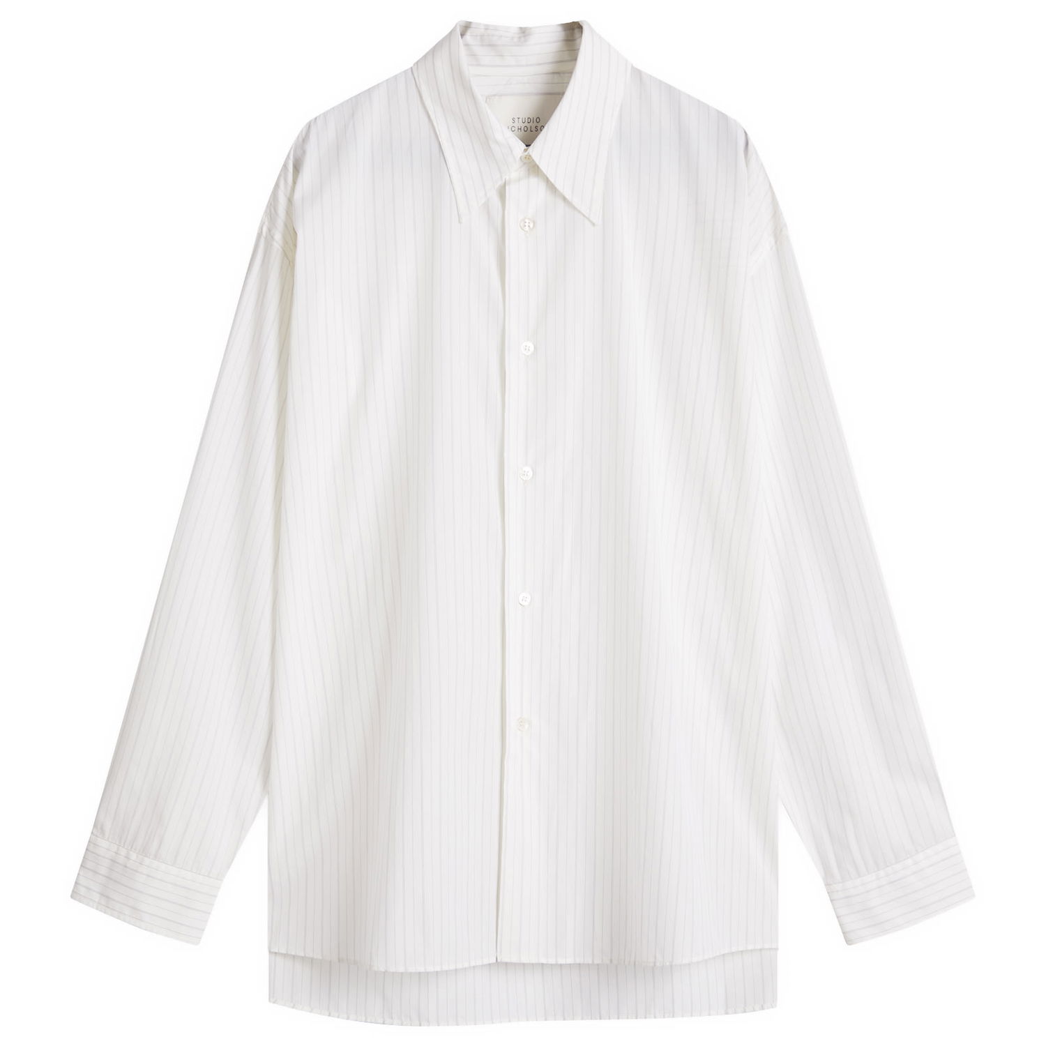 Košeľa Studio Nicholson Studio Nicholson Boxy French Placket Shirt, Size Large Biela | LOCHESNM-1164-ECB, 0