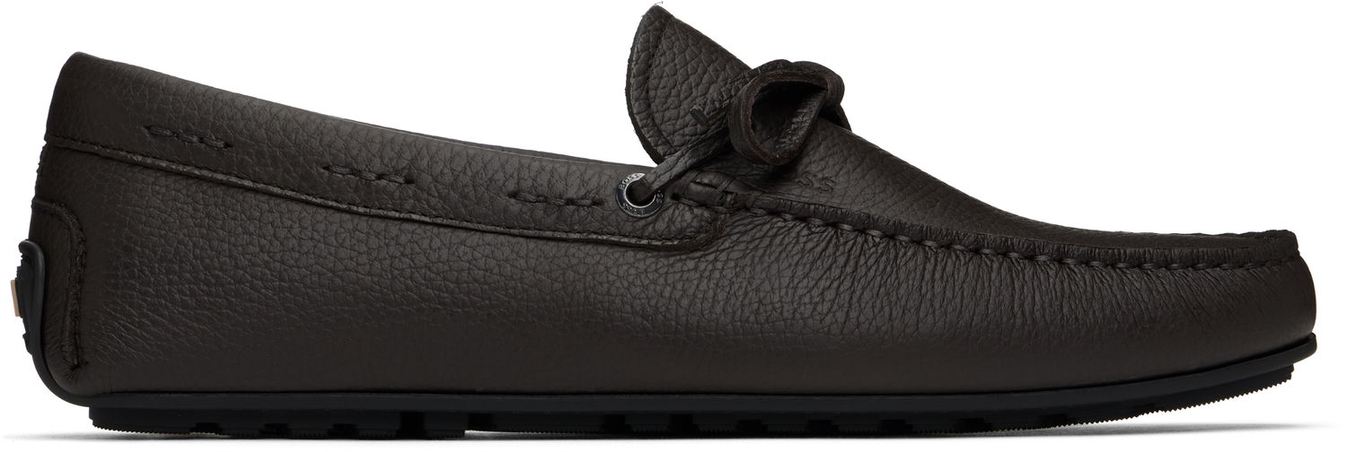 Tenisky a topánky BOSS BOSS Grained Leather Driver Sole Loafers Hnedá | 50536247, 0