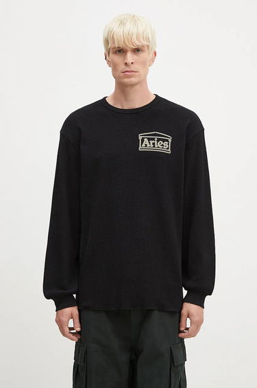 Mikina Aries Waffle Crewneck Sweatshirt Čierna | AR4066602, 0