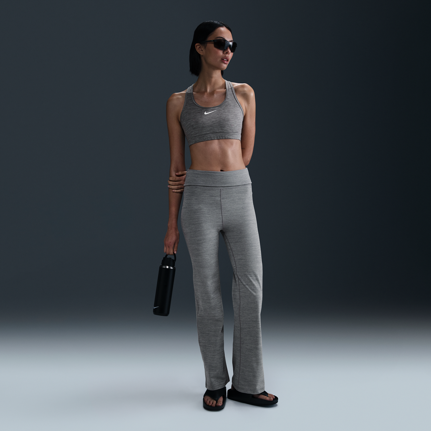 Tielko Nike Nike One Dri-FIT High-Waisted Foldover Training Pants Šedá | FV7848-084, 1