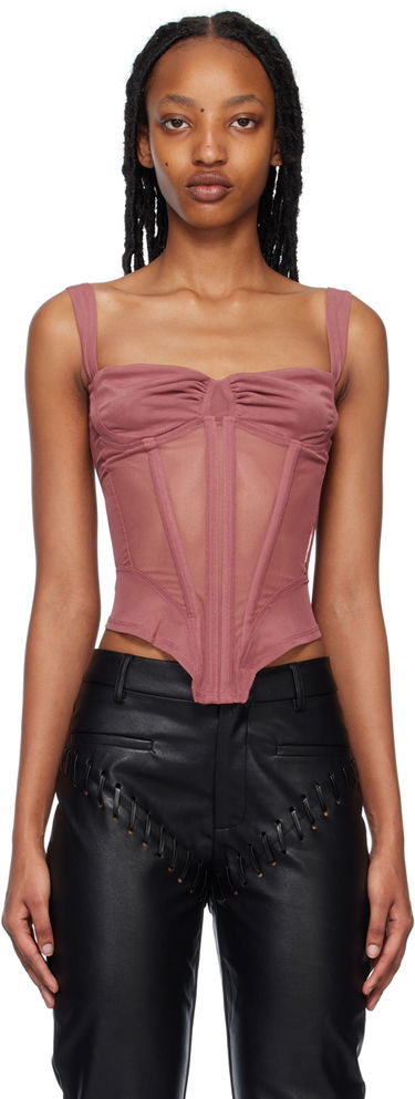 Tielko Miaou Miaou Deville Mesh Corset Tank Top Ružová | 7034PM1CUR, 0
