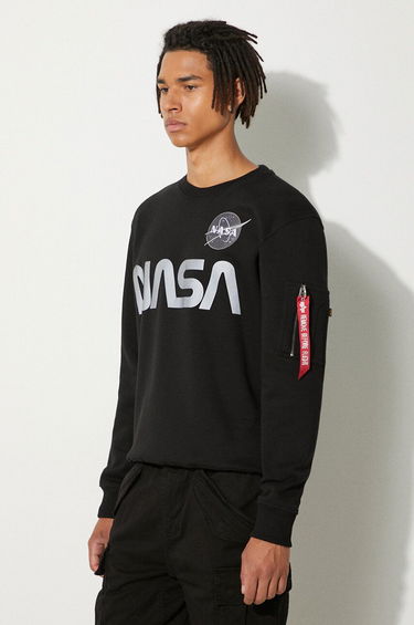 Sveter Alpha Industries NASA Reflective Crew Sweat Čierna | 178309-03, 3