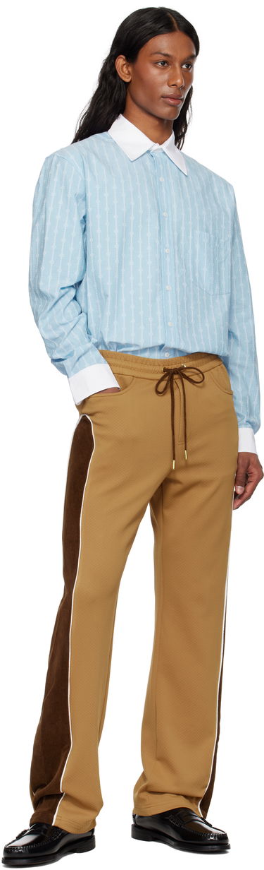 Košeľa Casablanca Casablanca Laurel Stripe Jacquard Shirt Modrá | MS25-SH-175-01, 3