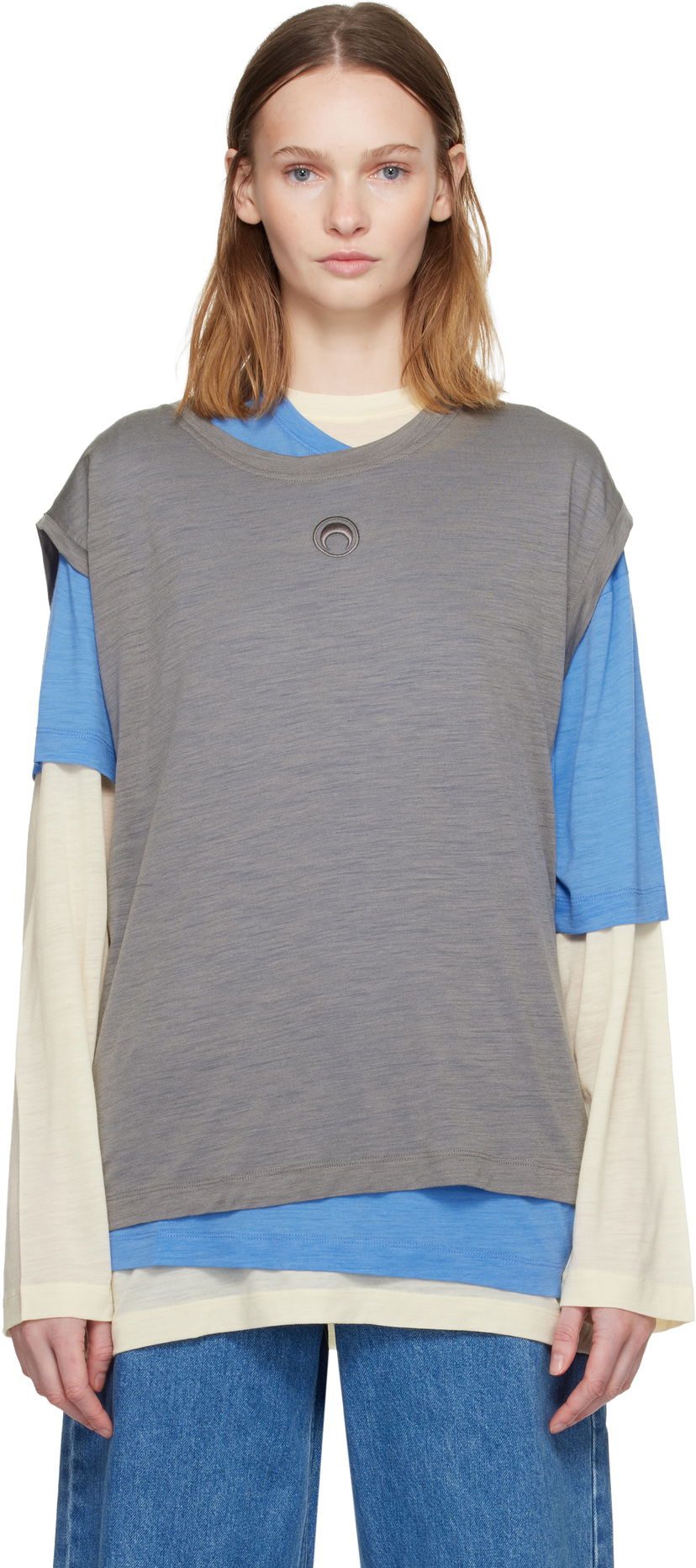 Tričko Marine Serre Marine Serre Merino Jersey T-shirt Set Rôznofarebný | UTT011ARJER0023