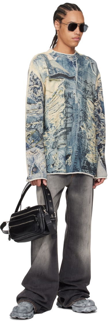 Sveter Acne Studios Acne Studios Printed Sweater Modrá | B60357-, 3