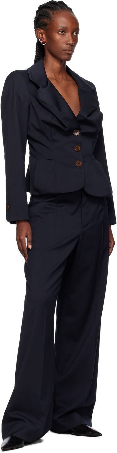 Nohavice Vivienne Westwood Vivienne Westwood Lauren Wide-Leg Trousers Navy | 1F01000Z-W018V-, 3