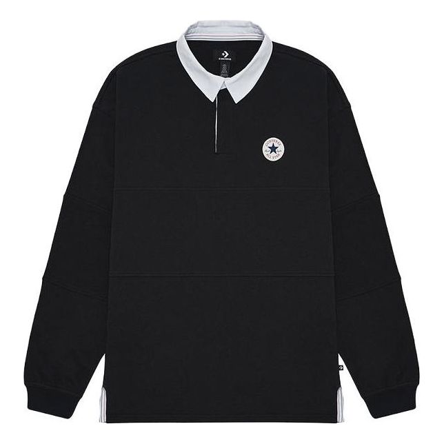 Polo tričko Converse All Star Long Sleeve Rugby Čierna | 10025229-A01