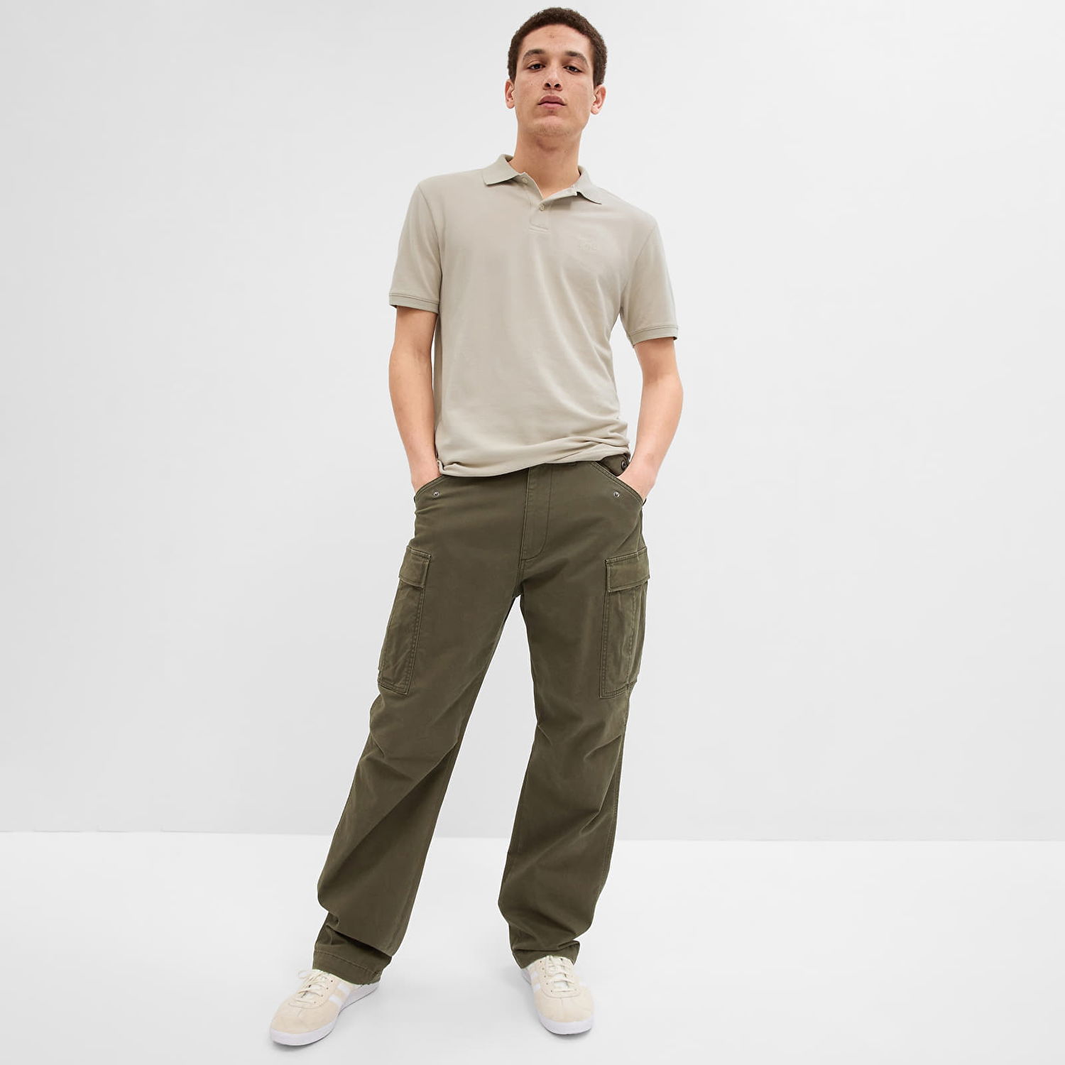 Tričko GAP Logo Pique Polo Moonstone Šedá | 586306-00, 0