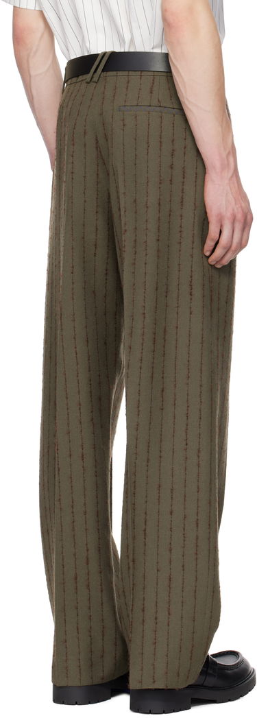 Nohavice Burberry Burberry Pinstripe Tailored Trousers Zelené | 8103516, 2