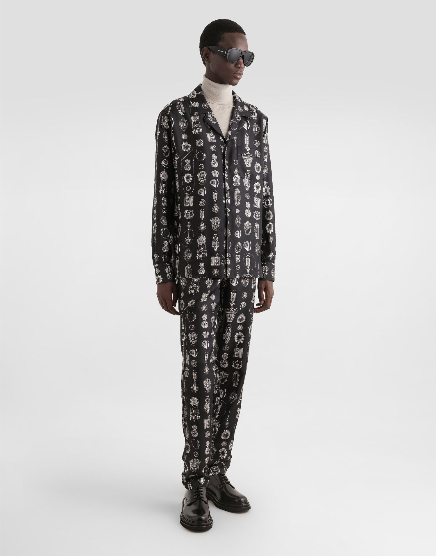 Nohavice Dolce & Gabbana Jewel-print Twill Trousers Čierna | GVCRATIS1ZVHH5QP, 1