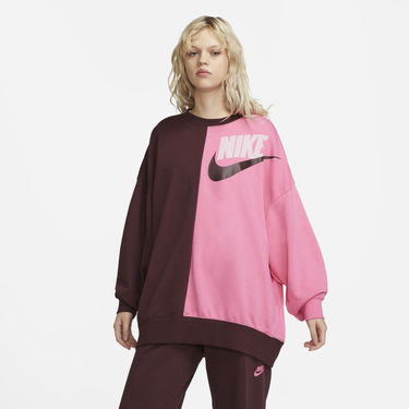 Mikina Nike Sportswear Over-Oversized Fleece Dance Sweatshirt - Red Ružová | DV0328-652, 0