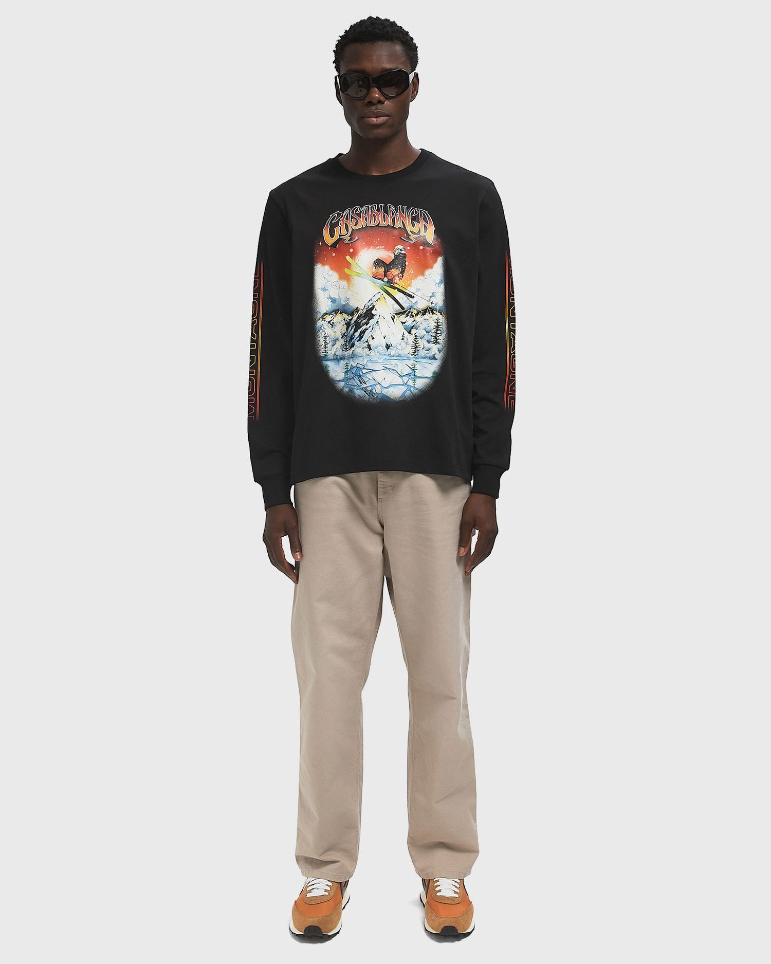 Tričko Casablanca Casablanca Ski Print Long Sleeve T-Shirt Čierna | M-AW25-JTP-151-01, 1