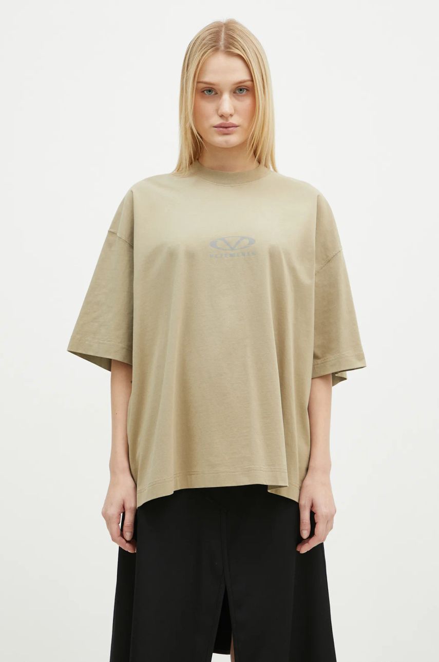 Tričko VETEMENTS Oval Logo Cropped Boxy T-Shirt Béžová | UA66TR600T, 1