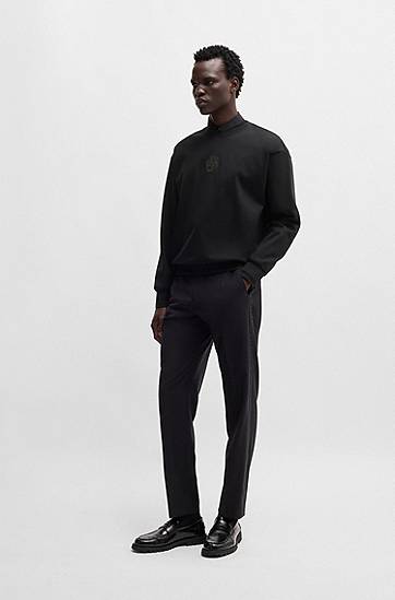 Mikina BOSS Relaxed Fit Sweatshirt with Double B Monogram Čierna | 50527667, 1