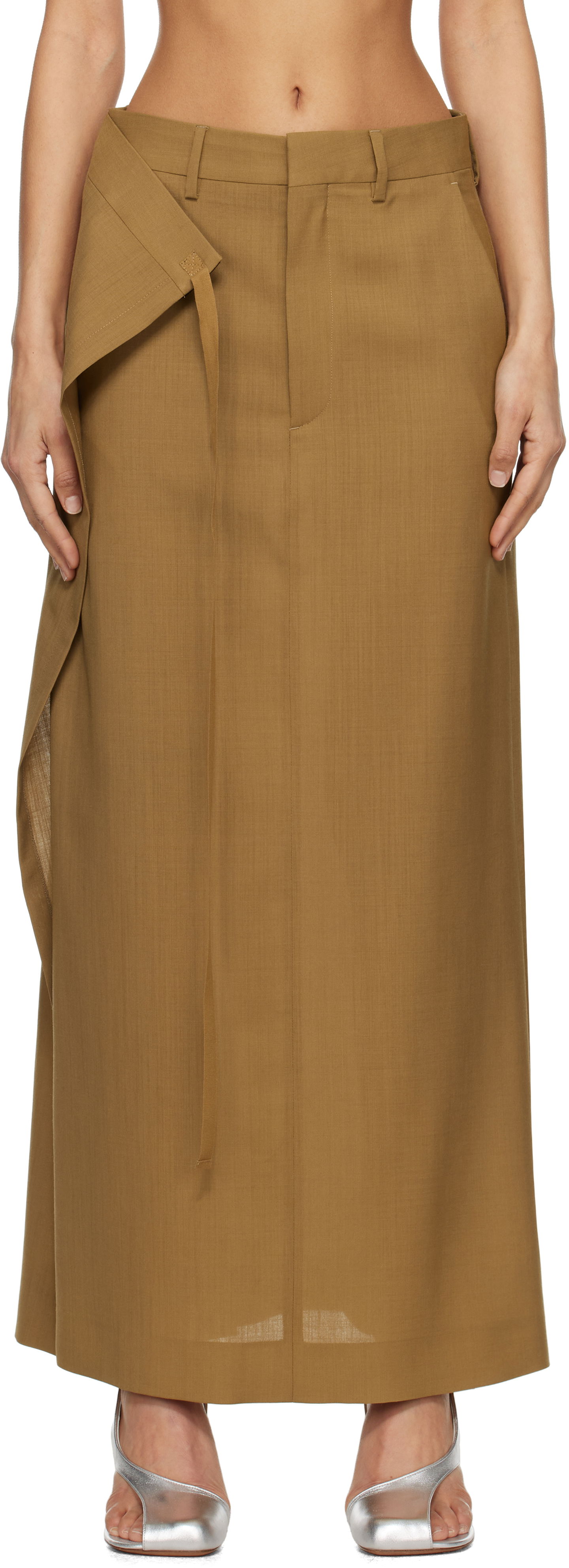 Sukňa Maison Margiela MM6 Maison Margiela Tie Maxi Skirt Hnedá | S52MI0017 M35080, 0