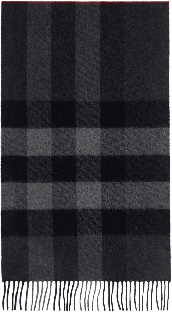 Šál Burberry Gray Check Cashmere Scarf Šedá | 8077893, 0