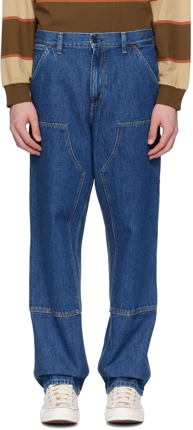 Džínsy Carhartt WIP Double Knee Denim Jeans Modrá | I032699, 0