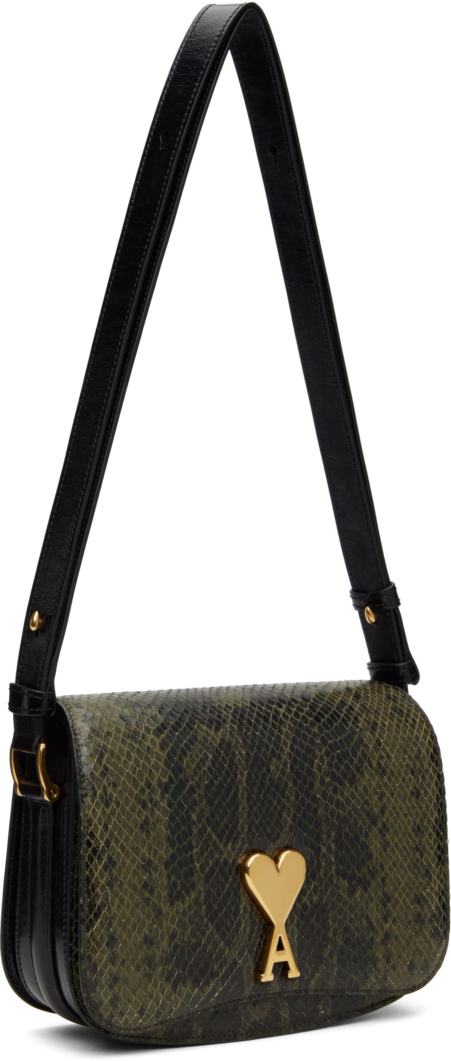 Taška cez rameno AMI AMI Paris Leather Shoulder Bag Zelené | ULL005.AL0106, 1