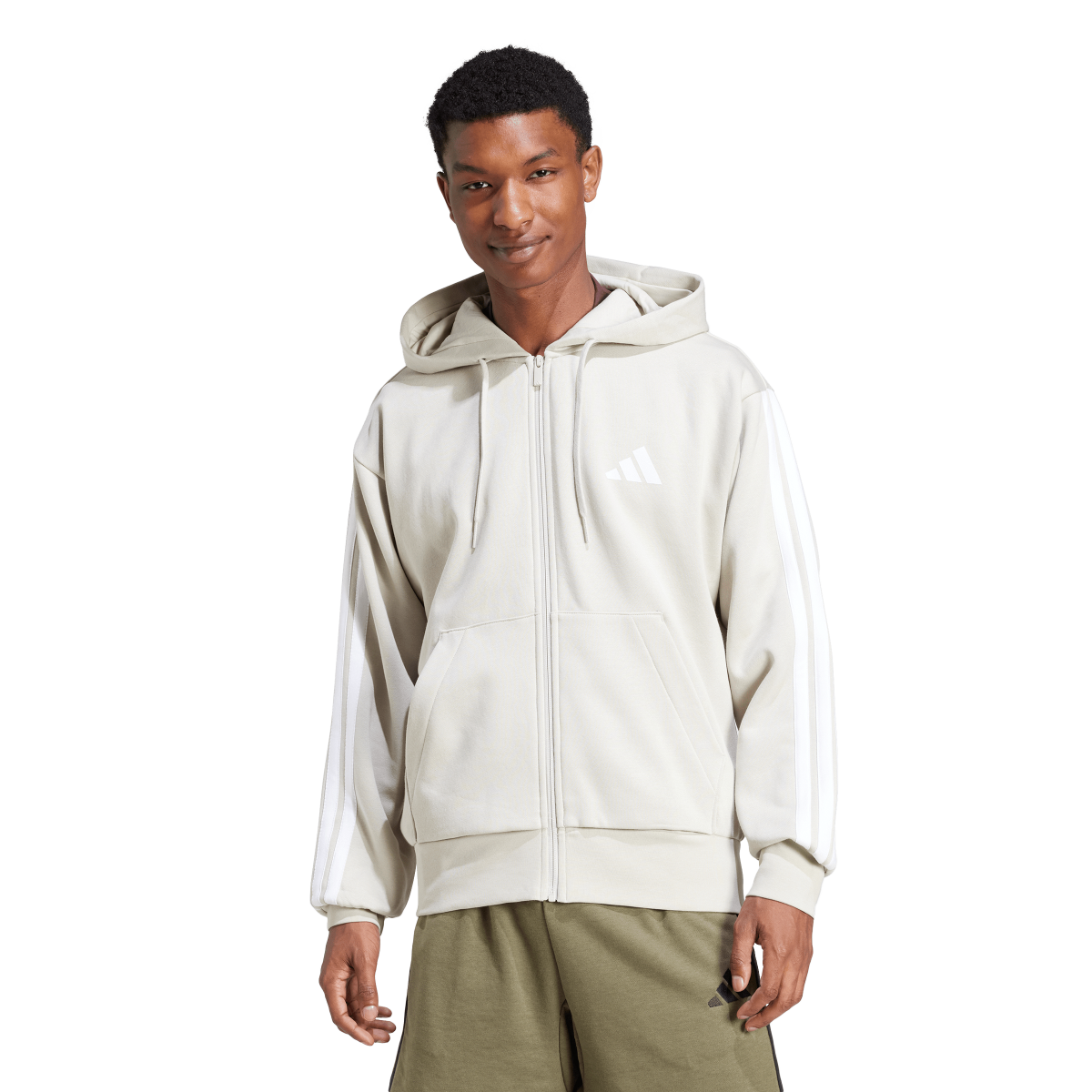 Mikina adidas Originals 3S Full-Zip Hoodie Béžová | JE6355, 0