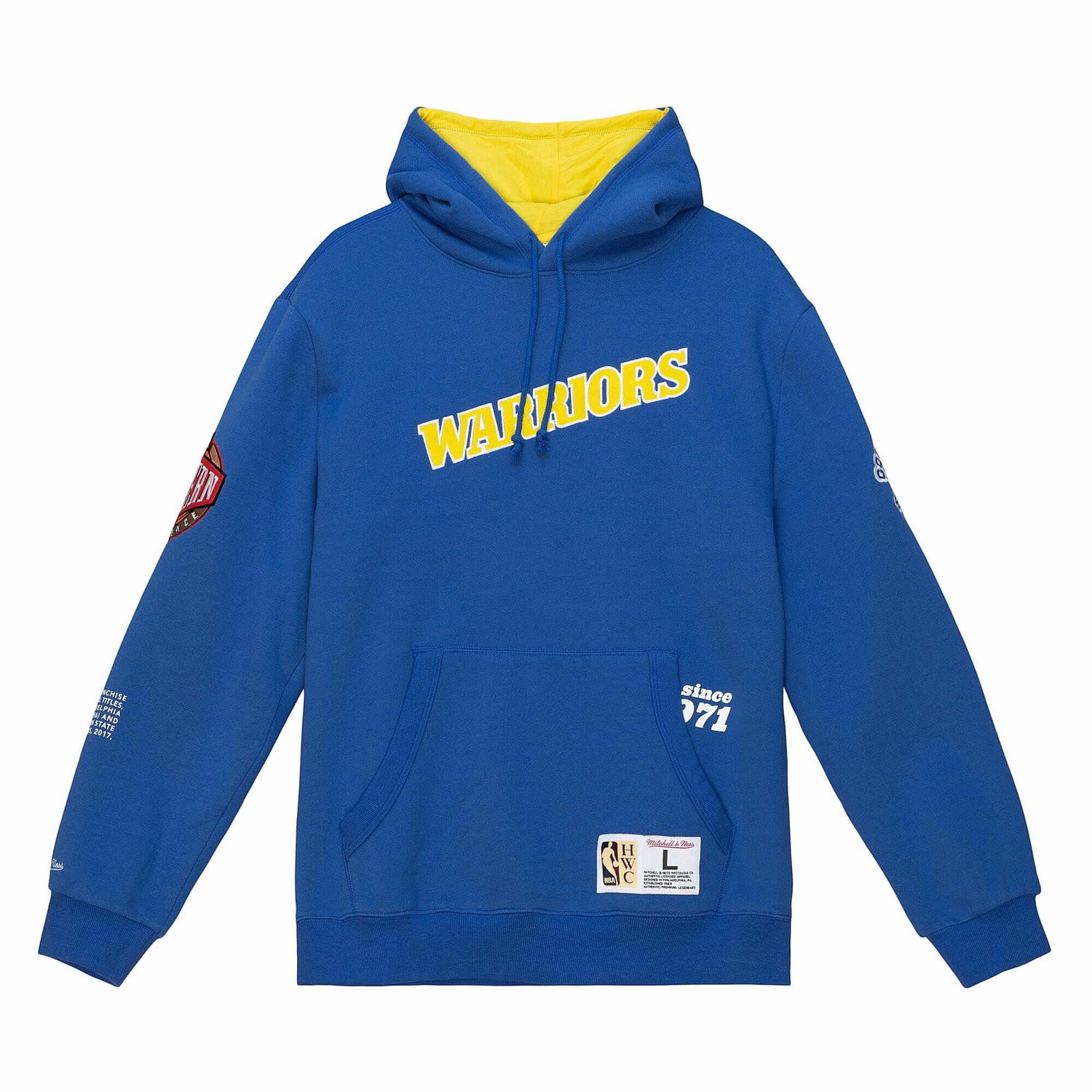 Mikina Mitchell & Ness NBA Golden State Warriors Team Origins Fleece Hoodie Navy | FPHD4849-GSWYYPPPROYA, 0