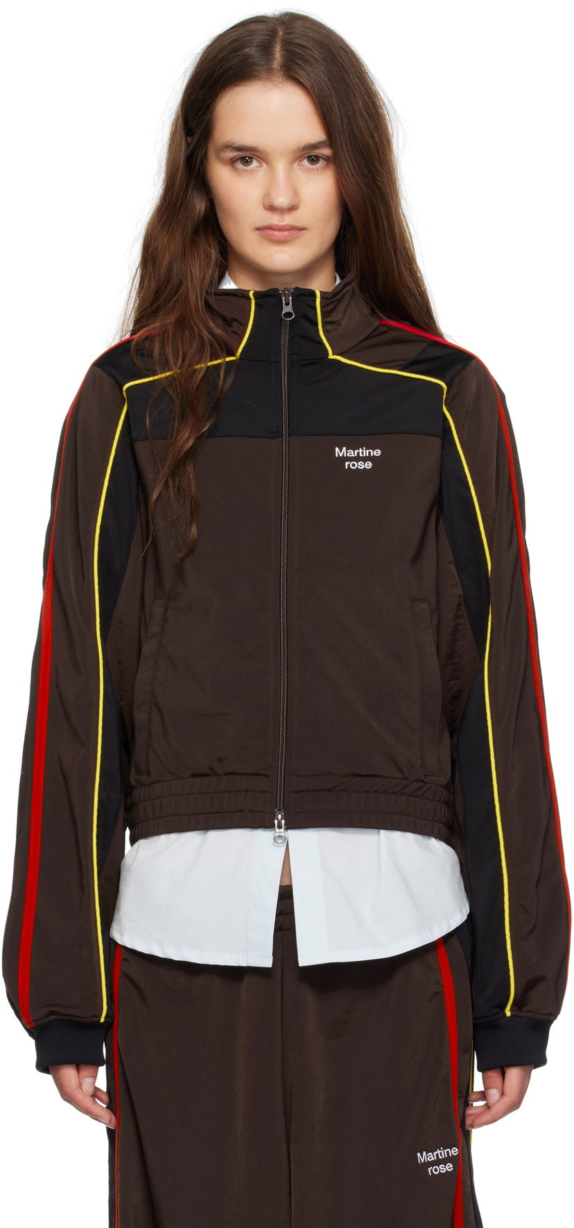 Bunda Martine Rose Martine Rose Shrunken Track Jacket Hnedá | 137JT12722