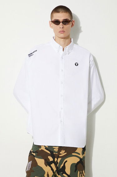 Košeľa AAPE by A Bathing Ape AAPE Button-Down Shirt Biela | AAPSTM8470XXM, 0