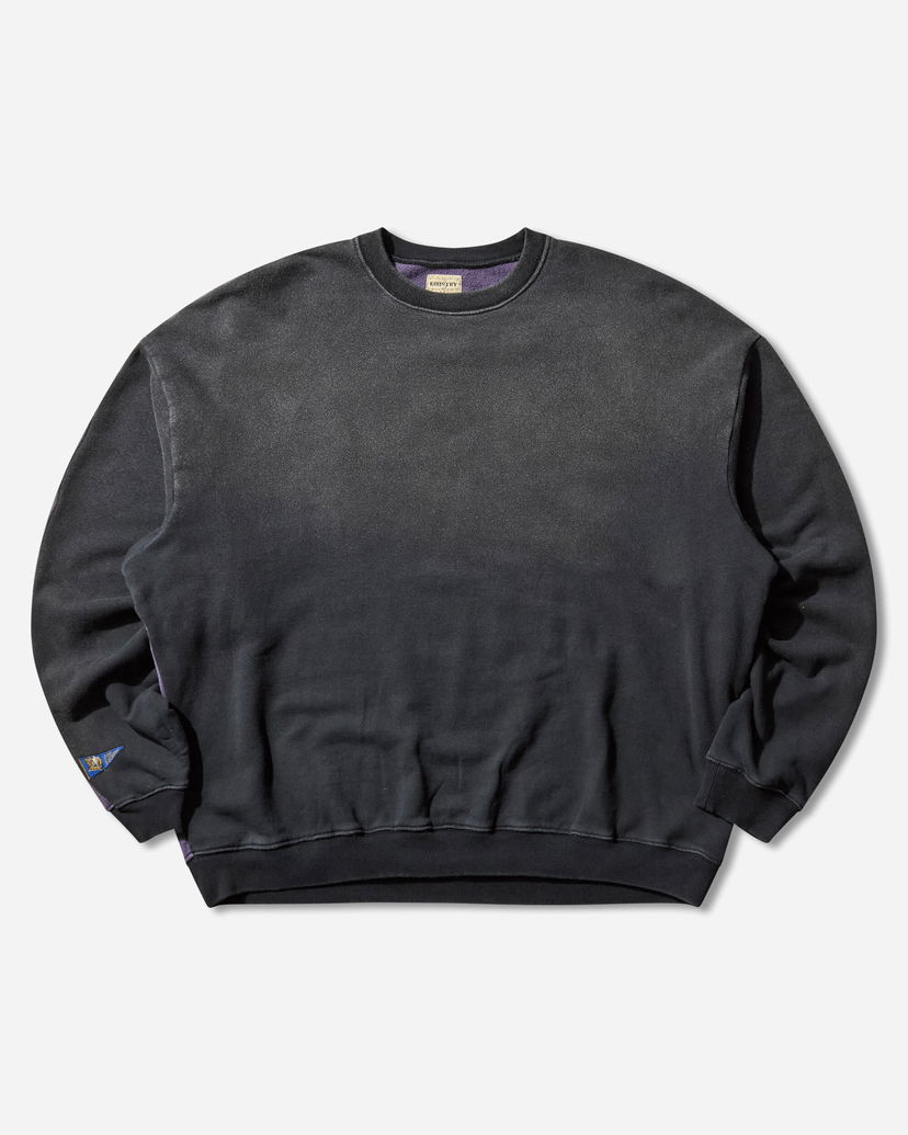 Mikina KAPITAL Sweat Knit 2Tones Remake Big Sweatshirt Čierna | EK-1139LCA BLKXPURPLE