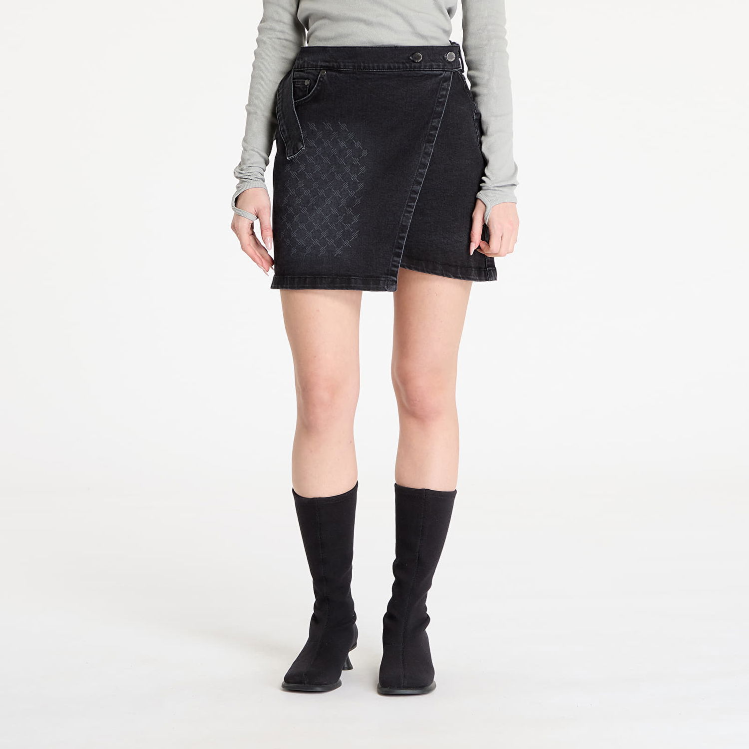 Sukňa DAILY PAPER Daily Paper Mongram Wrap Denim Skirt Čierna | 2423014, 0