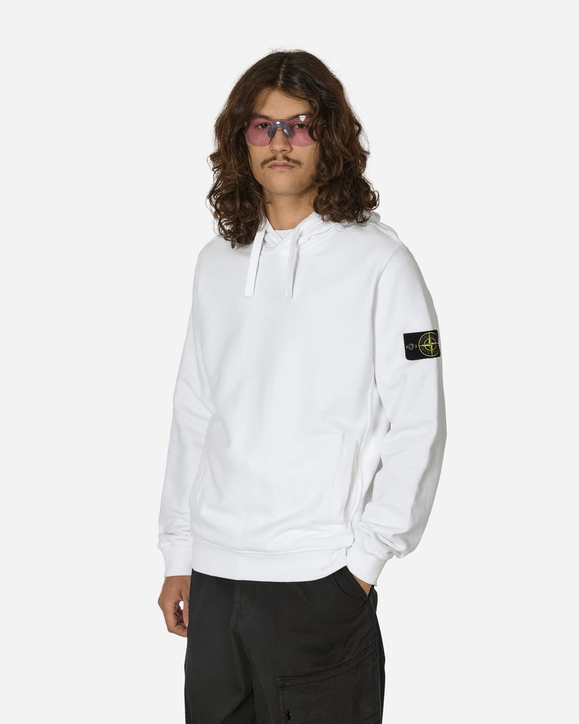 Mikina Stone Island Garment Dyed Hooded Sweatshirt White Biela | 811560820 V0001