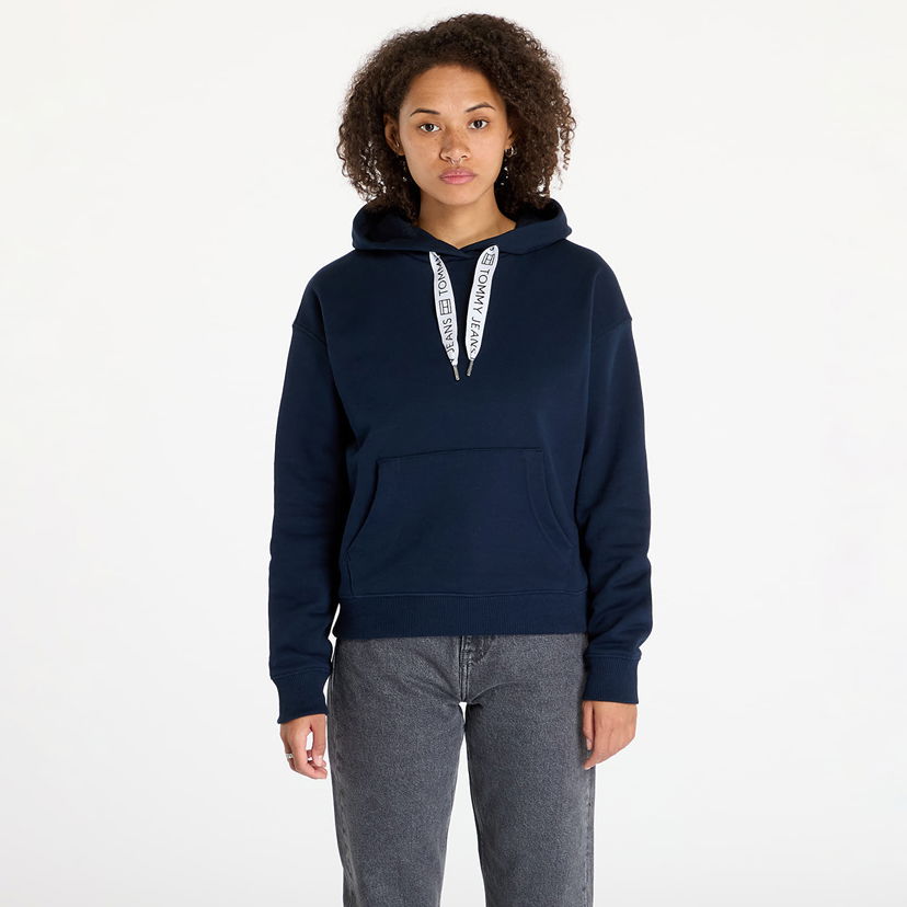 Mikina Tommy Hilfiger Boxy Logo Drawcord Hoodie Navy Navy | DW0DW17794 C1G