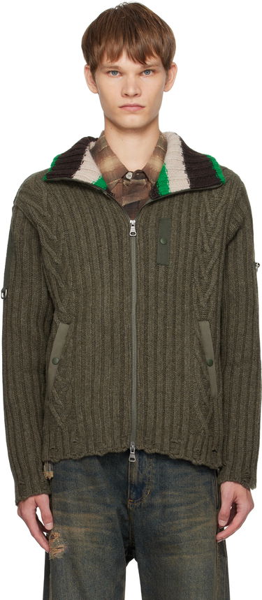 Sveter Andersson Bell Andersson Bell Stripe High-Neck Zip-Up Sweater Zelené | atb1344m, 0