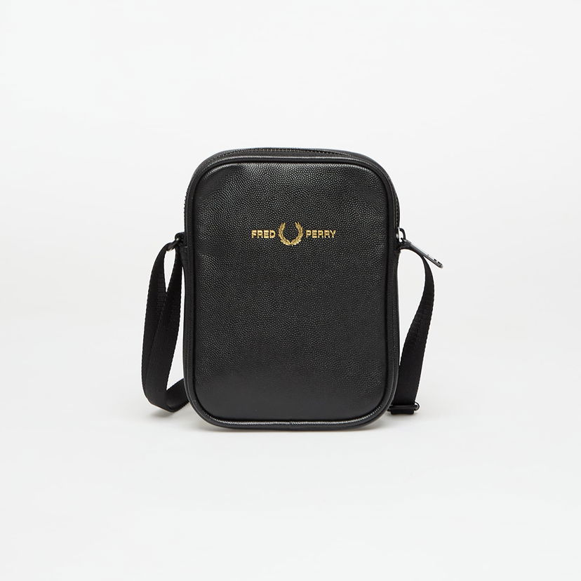 Taška cez rameno Fred Perry FRED PERRY Scotchgrain Leather Side Bag Čierna | L1189 102