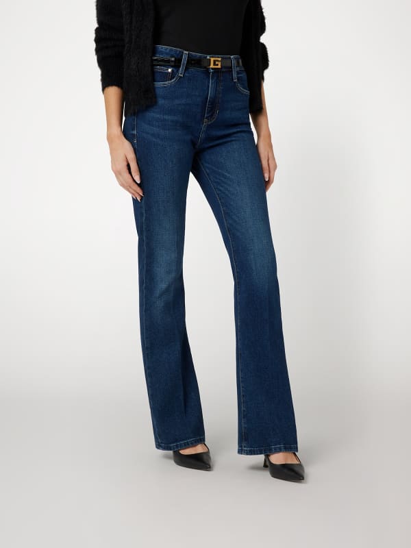 Džínsy GUESS Wool Blend Flare Denim Pants Modrá | W4BA0LD5GN3