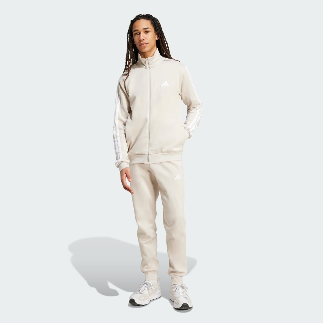 Súprava adidas Performance Sportswear Basic 3-Stripes Fleece Tracksuit Béžová | JX5547, 0