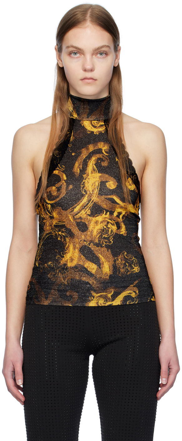 Tielko Versace Jeans Couture Black Watercolor Couture Camisole Čierna | E76HAM6A1_EJS347, 0