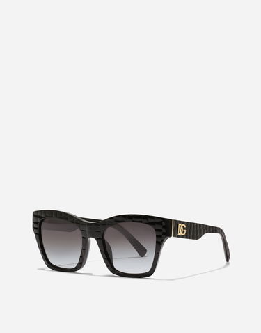Slnečné okuliare Dolce & Gabbana New Arrivals Textured Crossed Sunglasses Čierna | VG4512VP88G9V000, 1
