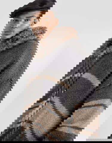 Mikina Dolce & Gabbana Dolce & Gabbana Knitted Fur-Lined Striped Zip-Up Hoodie Šedá | GXVE9ZJGMC9N9831, 3